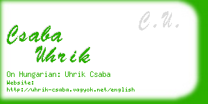 csaba uhrik business card